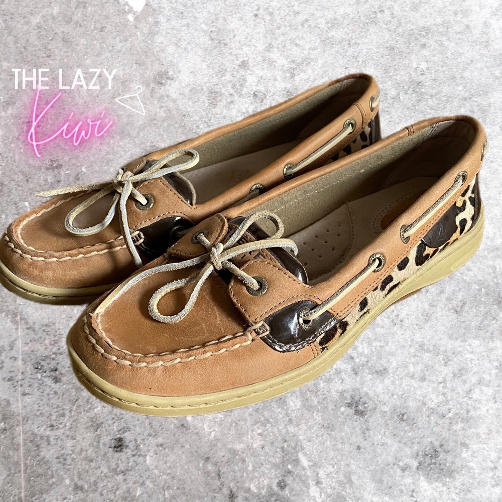SPERRY Top Sider Cheetah Print Boat Shoe Size 8